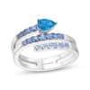 Thumbnail Image 1 of Le Vian Good Karma Pear-Shaped Blue Topaz & Denim Ombré Sapphire Ring 14K Vanilla Gold