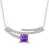 Thumbnail Image 1 of Le Vian Good Karma Square Emerald-Cut Amethyst Smile Necklace 1/2 ct tw Diamonds 14K Vanilla Gold 19"
