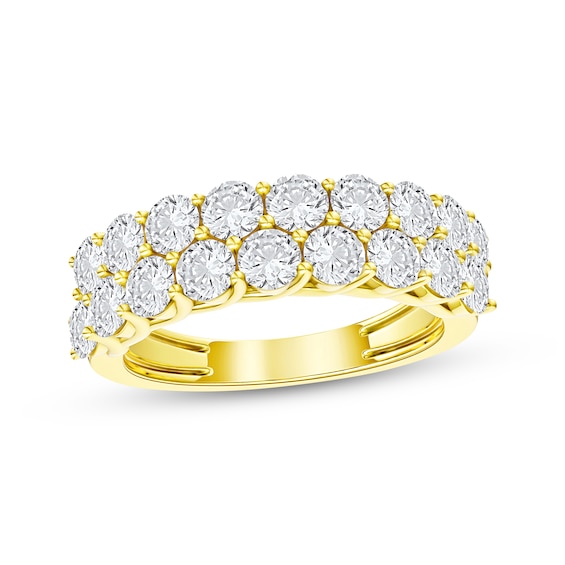 Now + Forever Lab-Grown Diamonds Two-Row Anniversary Ring 2 ct tw 14K Yellow Gold