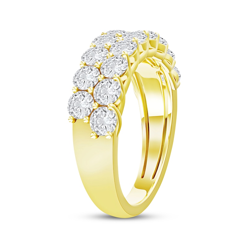 Main Image 2 of Now + Forever Lab-Grown Diamonds Two-Row Anniversary Ring 2 ct tw 14K Yellow Gold