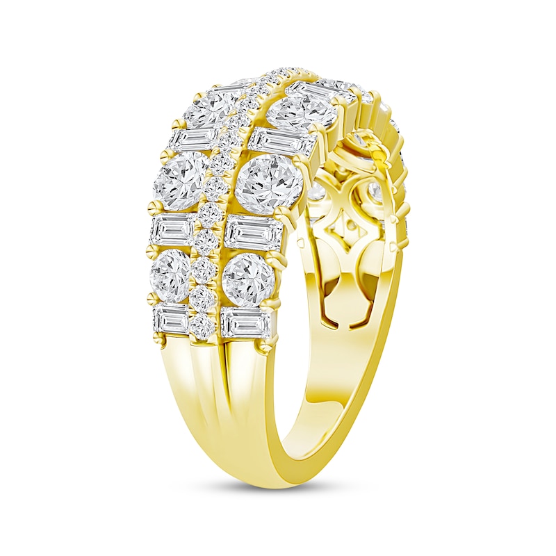 Main Image 2 of Now + Forever Lab-Grown Diamonds Round & Baguette-Cut Anniversary Ring 2 ct tw 14K Yellow Gold