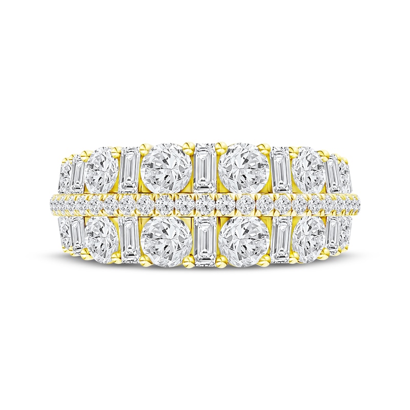 Main Image 4 of Now + Forever Lab-Grown Diamonds Round & Baguette-Cut Anniversary Ring 2 ct tw 14K Yellow Gold