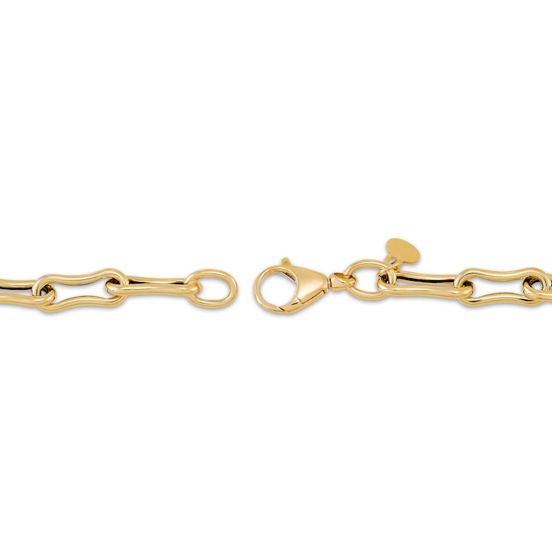 Main Image 3 of 5.4mm Bone Link Chain Bracelet Hollow 10K Yellow Gold 7.5"