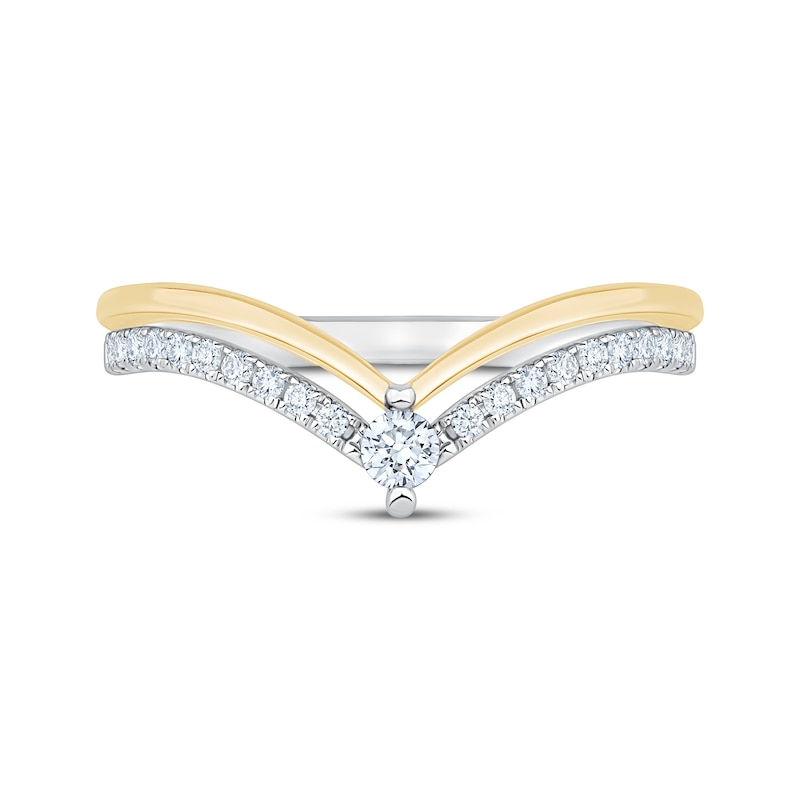 Main Image 3 of Now + Forever Diamond Two-Row Chevron Ring 1/4 ct tw 14K Two-Tone Gold
