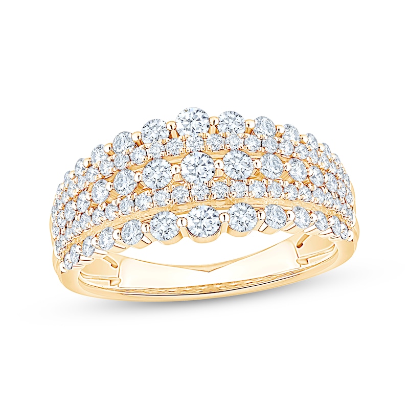Main Image 1 of Now + Forever Diamond Multi-Row Anniversary Ring 1 ct tw 14K Yellow Gold