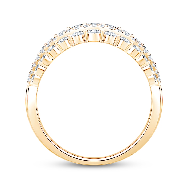 Main Image 3 of Now + Forever Diamond Multi-Row Anniversary Ring 1 ct tw 14K Yellow Gold