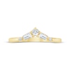 Thumbnail Image 3 of Now + Forever Lab-Grown Diamonds Round & Baguette-Cut Chevron Anniversary Ring 1/5 ct tw 14K Yellow Gold