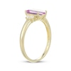 Thumbnail Image 2 of STUDIO BY KAY Emerald-Cut Pink Lab-Created Sapphire & White Lab-Created Sapphire Ring 24K Yellow Gold Vermeil Sterling Silver