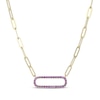 Thumbnail Image 1 of STUDIO BY KAY Capsule-Shaped Amethyst Necklace 24K Yellow Gold Vermeil Sterling Silver 18"