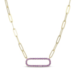 STUDIO BY KAY Capsule-Shaped Amethyst Necklace 24K Yellow Gold Vermeil Sterling Silver 18"