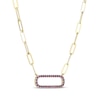 Thumbnail Image 2 of STUDIO BY KAY Capsule-Shaped Amethyst Necklace 24K Yellow Gold Vermeil Sterling Silver 18"