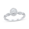 Thumbnail Image 1 of Now + Forever Round-Cut Diamond Oval Double-Halo Engagement Ring 1/4 ct tw 14K White Gold