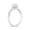 Thumbnail Image 2 of Now + Forever Round-Cut Diamond Oval Double-Halo Engagement Ring 1/4 ct tw 14K White Gold