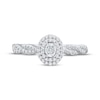Thumbnail Image 3 of Now + Forever Round-Cut Diamond Oval Double-Halo Engagement Ring 1/4 ct tw 14K White Gold