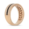 Thumbnail Image 2 of Neil Lane Men's Black & White Diamond Three-Row Wedding Band 1/2 ct tw 14K Yellow Gold