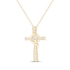 Thumbnail Image 2 of Unstoppable Love Lab-Grown Diamond Cross Necklace 1/3 ct tw 10K Yellow Gold 19"