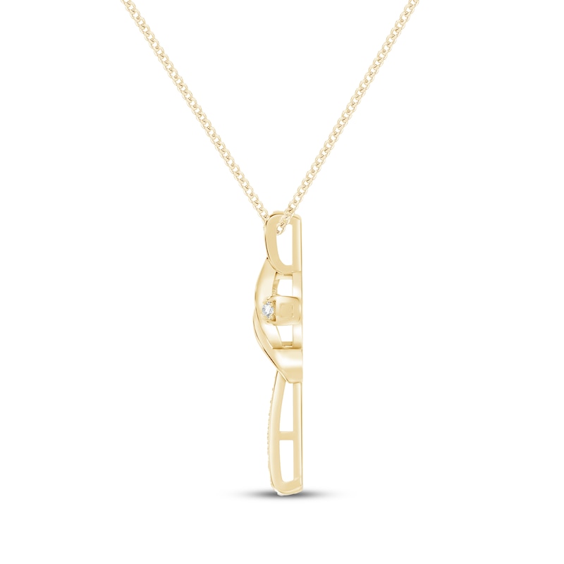Main Image 3 of Unstoppable Love Lab-Grown Diamond Cross Necklace 1/3 ct tw 10K Yellow Gold 19"
