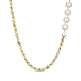 STUDIO BY KAY Cultured Pearl Toggle Necklace 24K Yellow Gold Vermeil Sterling Silver 18"