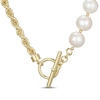 Thumbnail Image 3 of STUDIO BY KAY Cultured Pearl Toggle Necklace 24K Yellow Gold Vermeil Sterling Silver 18"