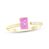 Thumbnail Image 1 of STUDIO BY KAY Emerald-Cut Pink & White Lab-Created Sapphire Deconstructed Ring 24K Yellow Gold Vermeil Sterling Silver