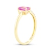 Thumbnail Image 2 of STUDIO BY KAY Emerald-Cut Pink & White Lab-Created Sapphire Deconstructed Ring 24K Yellow Gold Vermeil Sterling Silver