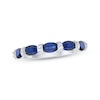 Thumbnail Image 1 of Now + Forever Oval-Cut Blue Sapphire & Diamond Anniversary Ring 1/8 ct tw 10K White Gold