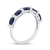 Thumbnail Image 2 of Now + Forever Oval-Cut Blue Sapphire & Diamond Anniversary Ring 1/8 ct tw 10K White Gold