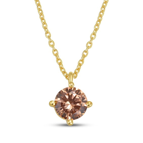 Desert Diamonds Solitaire Necklace 1 ct tw 10K Yellow Gold 18"