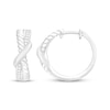 Thumbnail Image 1 of KAY Lab-Grown Diamonds Textured Twist Hoop Earrings 1/10 ct tw 10K White Gold