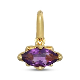 STUDIO BY KAY Marquise-Cut Amethyst East-West Charm 24K Yellow Gold Vermeil Sterling Silver