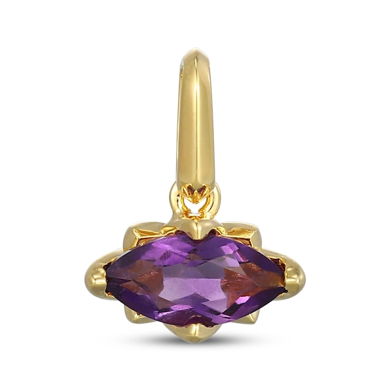 STUDIO BY KAY Marquise-Cut Amethyst East-West Charm 24K Yellow Gold Vermeil Sterling Silver