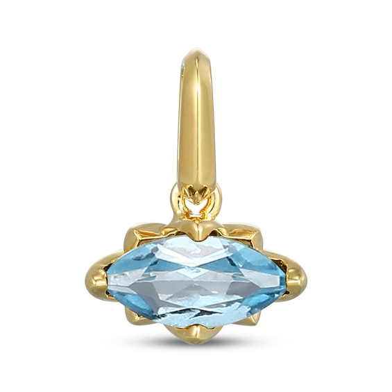 STUDIO BY KAY Marquise-Cut Swiss Blue Topaz East-West Charm 24K Yellow Gold Vermeil Sterling Silver