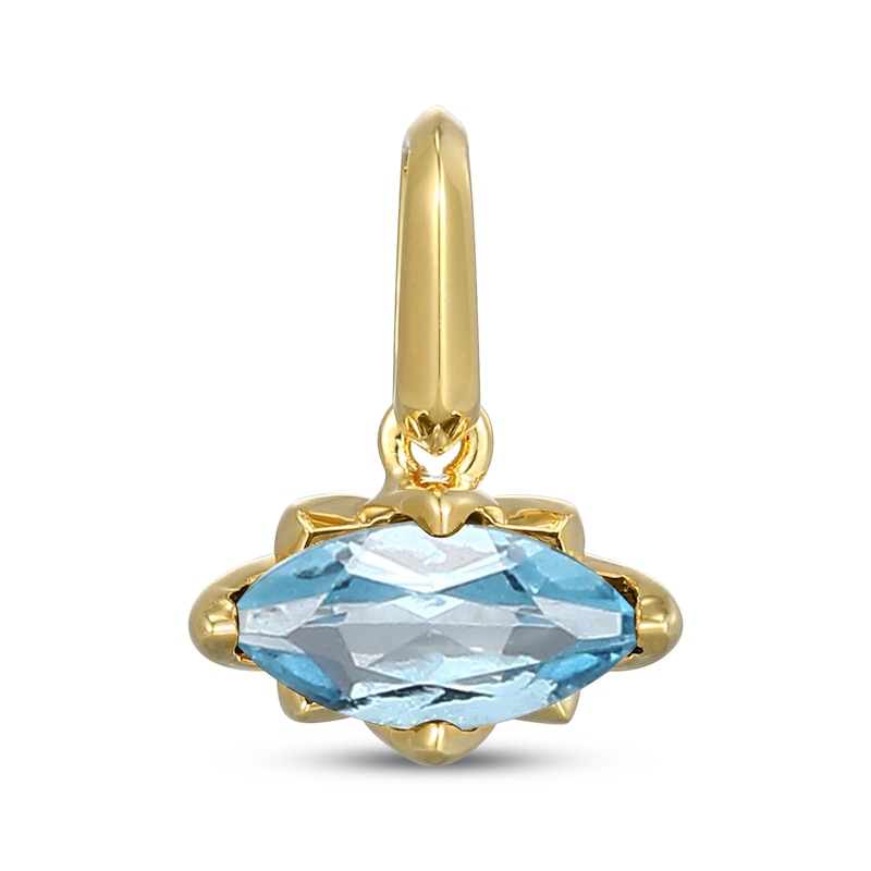 Main Image 1 of STUDIO BY KAY Marquise-Cut Swiss Blue Topaz East-West Charm 24K Yellow Gold Vermeil Sterling Silver