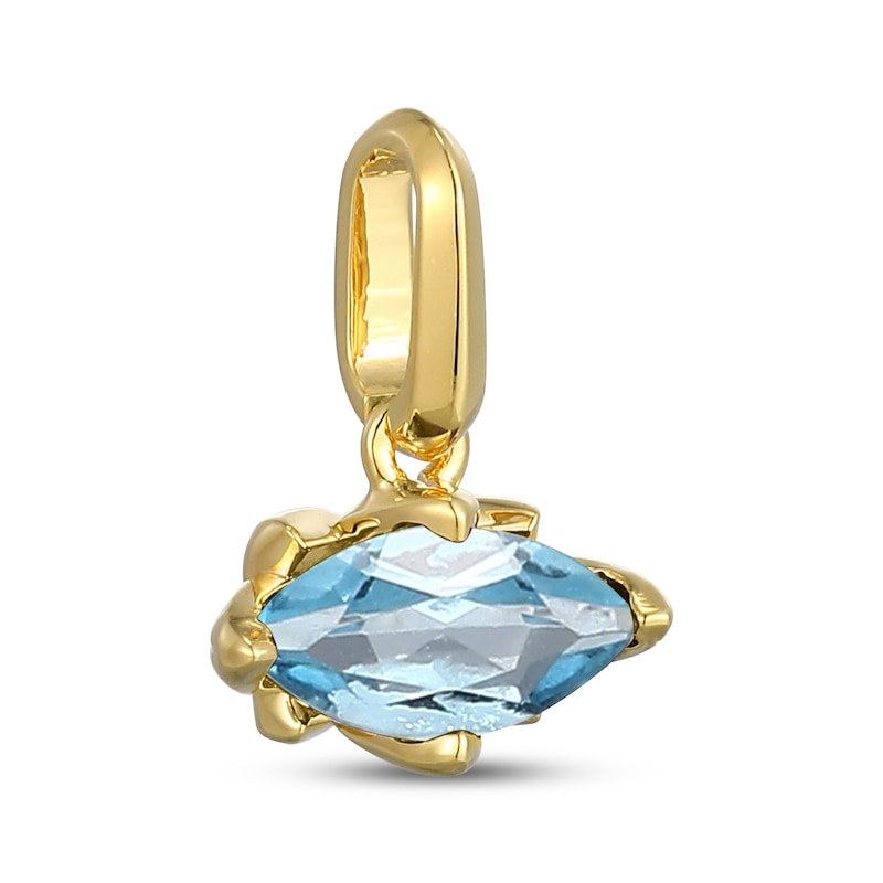 Main Image 2 of STUDIO BY KAY Marquise-Cut Swiss Blue Topaz East-West Charm 24K Yellow Gold Vermeil Sterling Silver