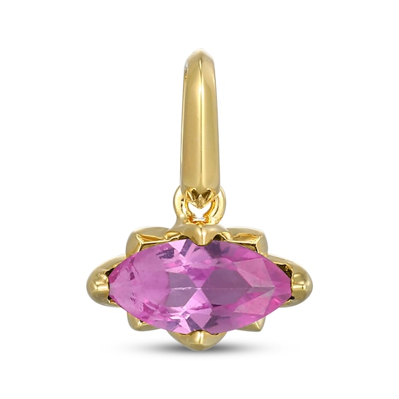 STUDIO BY KAY Marquise-Cut Pink Lab-Created Sapphire East-West Charm 24K Yellow Gold Vermeil Sterling Silver