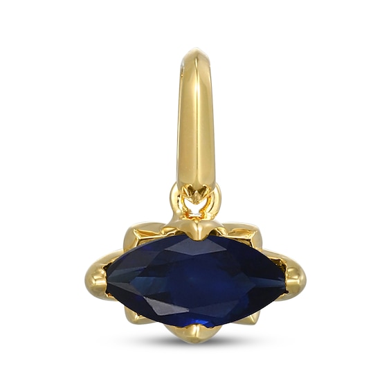 STUDIO BY KAY Marquise-Cut Blue Lab-Created Sapphire East-West Charm 24K Yellow Gold Vermeil Sterling Silver