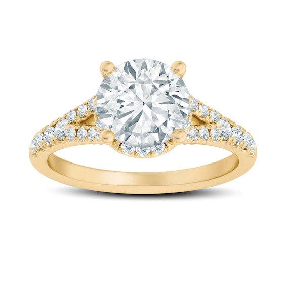 Now + Forever Split-shank Lab-Grown Diamond Engagement Ring Setting 3/8 ct tw 14K Yellow Gold