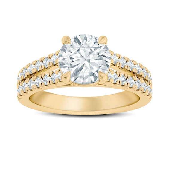 Now + Forever Split Shank Natural Diamond Engagement Ring Setting 5/8 ct tw 18K Yellow Gold