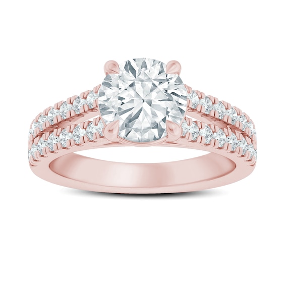 Now + Forever Split Shank Natural Diamond Engagement Ring Setting 5/8 ct tw 14K Rose Gold