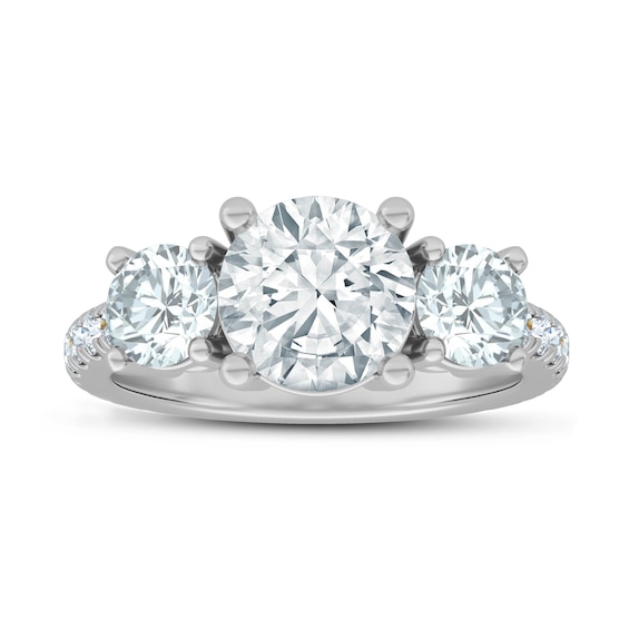 Now + Forever Lab-Grown Diamond Three-Stone Engagement Ring Setting 1-1/3 ct tw Platinum