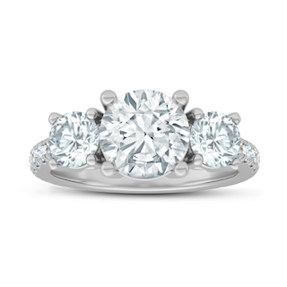 Now + Forever Lab-Grown Diamond Three-Stone Engagement Ring Setting 1-1/3 ct tw 14K White Gold
