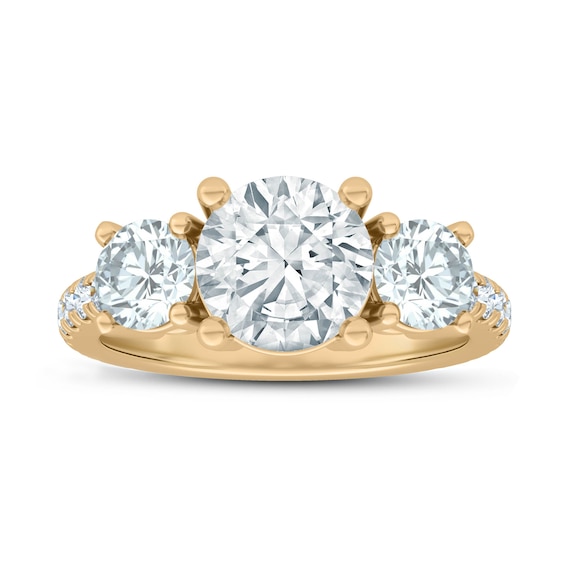 Now + Forever Natural Diamond Three-Stone Engagement Ring Setting 1-1/3 ct tw 18K Yellow Gold