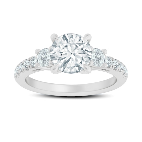 Now + Forever Graduated Lab-Grown Diamond Engagement Ring Setting 1/2 ct tw 18K White Gold