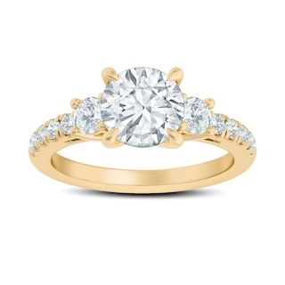 Now + Forever Graduated Lab-Grown Diamond Engagement Ring Setting 1/2 ct tw 14K Yellow Gold