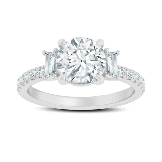 Now + Forever 3-Stone Lab-Grown Diamond Engagement Ring Setting 1/3 ct tw 14K White Gold