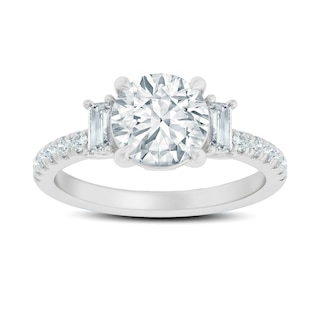 Now + Forever 3-Stone Natural Diamond Engagement Ring Setting 1/3 ct tw 14K White Gold