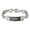 Bulova Chain Diamond ID Bracelet 1/15 ct tw Round-cut Stainless Steel 8"