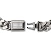 Bulova Curb Chain Bracelet 1/6 ct tw Round-cut Diamonds Stainless Steel 8"