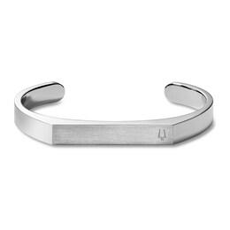 Bulova Open Cuff Bracelet Stainless Steel 6.9&quot;
