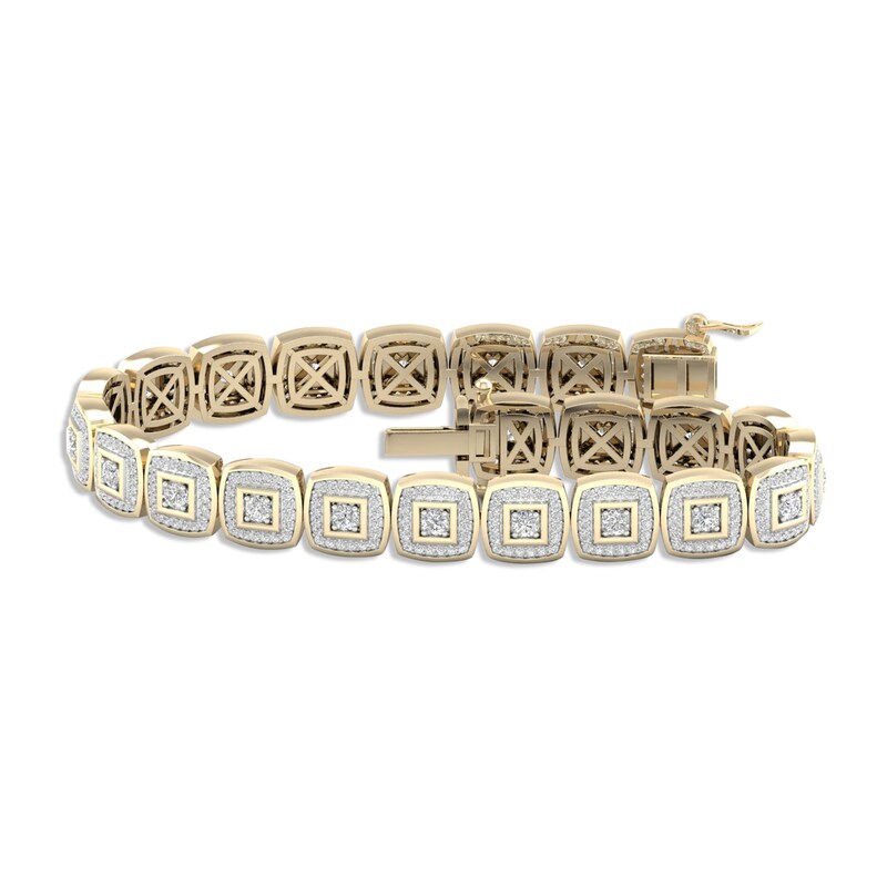 Men's Lab-Created Diamonds by KAY Bracelet 4-1/2 ct tw 14K Yellow Gold 8.5"